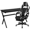 Flash Furniture Black Gaming Desk and Chair Set with Cup Holder BLN-X40D1904L-WH-GG